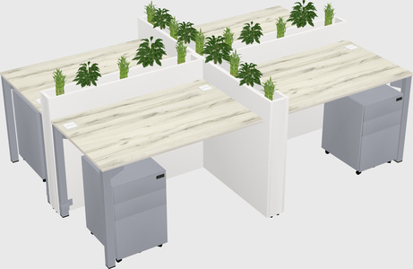 Rectangular shared desk