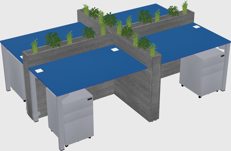 Rectangular shared desk