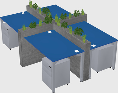 Rectangular shared desk