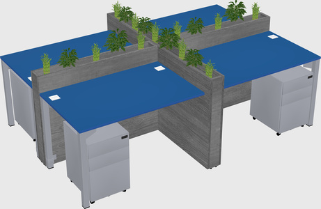 Rectangular shared desk