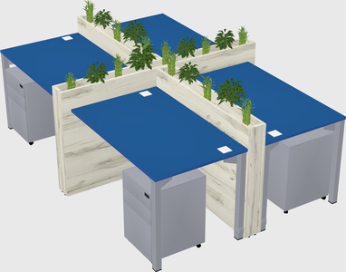 Rectangular shared desk