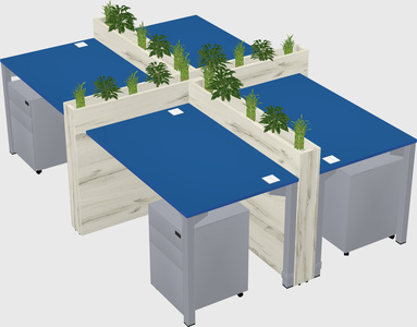 Rectangular shared desk