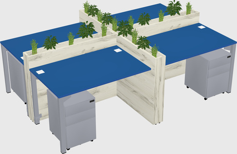 Rectangular shared desk