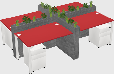 Rectangular shared desk