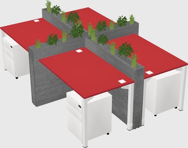 Rectangular shared desk