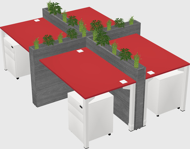 Rectangular shared desk