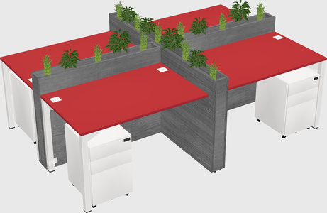 Rectangular shared desk