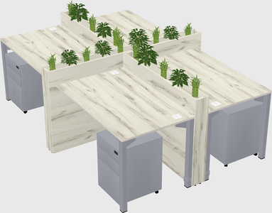 Rectangular shared desk