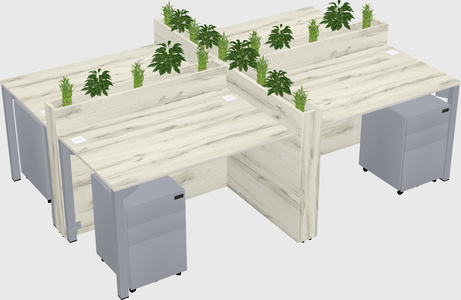 Rectangular shared desk