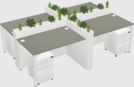 Rectangular shared desk