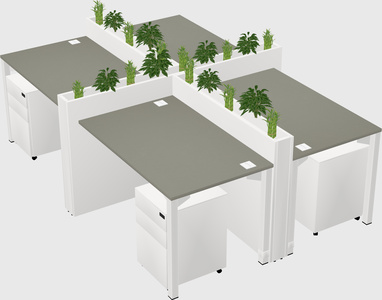 Rectangular shared desk