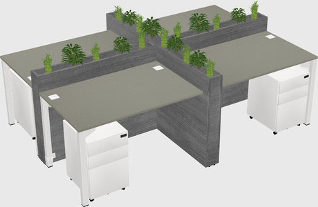 Rectangular shared desk