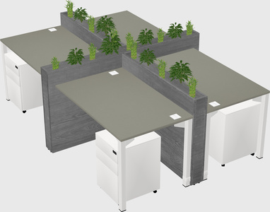 Rectangular shared desk