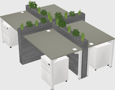 Rectangular shared desk