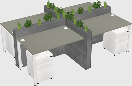 Rectangular shared desk