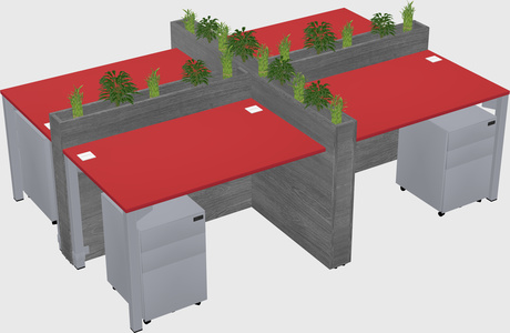 Rectangular shared desk
