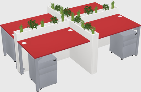 Rectangular shared desk