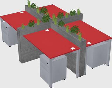 Rectangular shared desk