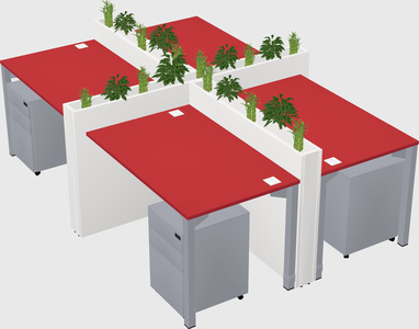 Rectangular shared desk