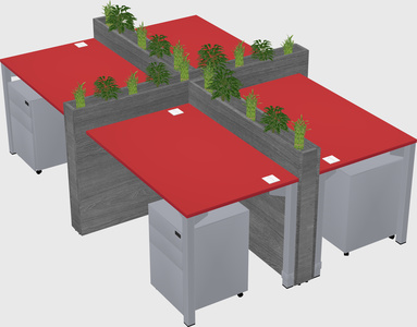 Rectangular shared desk