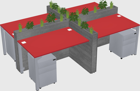 Rectangular shared desk