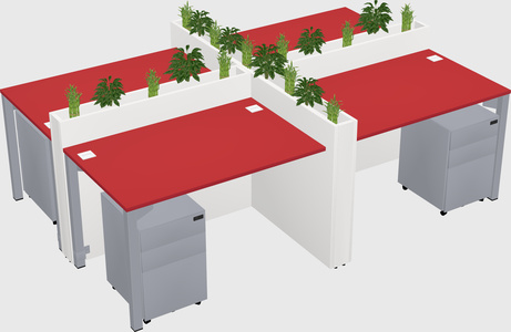 Rectangular shared desk