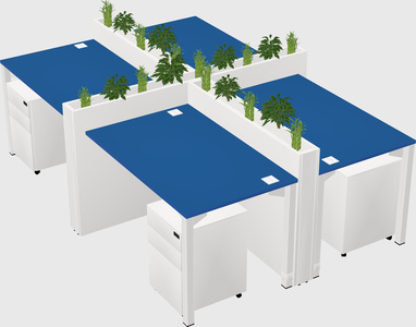 Rectangular shared desk