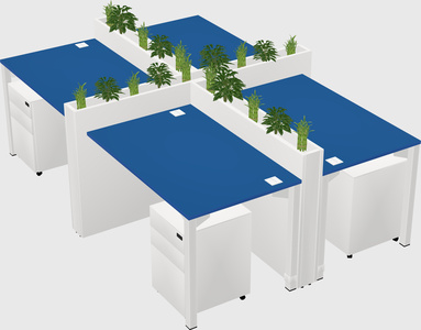 Rectangular shared desk