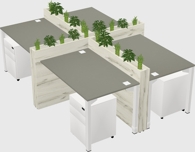 Rectangular shared desk