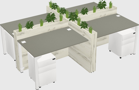 Rectangular shared desk