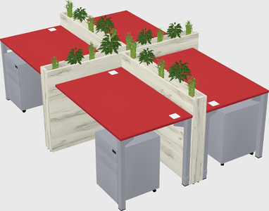Rectangular shared desk