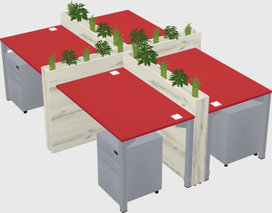 Rectangular shared desk