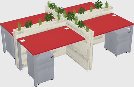 Rectangular shared desk