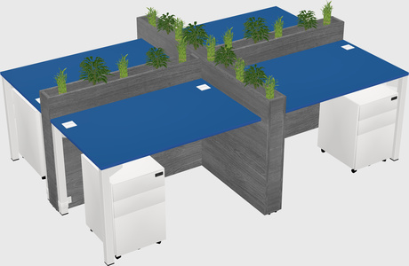 Rectangular shared desk