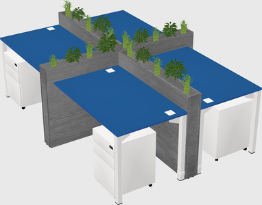 Rectangular shared desk