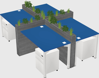 Rectangular shared desk