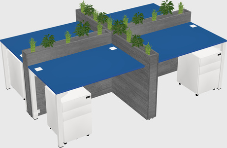 Rectangular shared desk