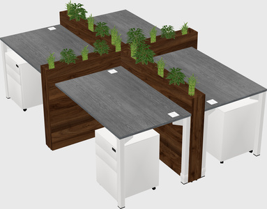 Rectangular shared desk