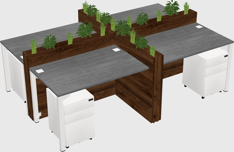 Rectangular shared desk