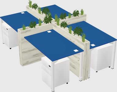 Rectangular shared desk