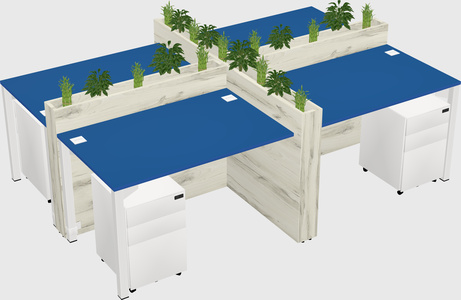 Rectangular shared desk