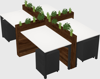 Rectangular shared desk
