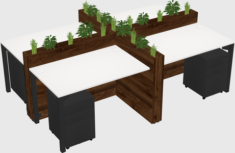 Rectangular shared desk