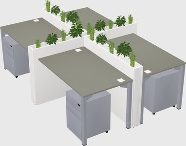 Rectangular shared desk