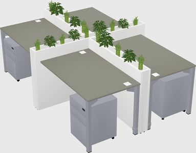 Rectangular shared desk