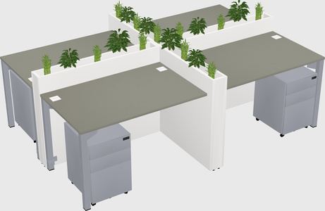 Rectangular shared desk