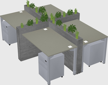Rectangular shared desk