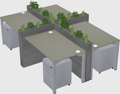 Rectangular shared desk