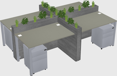 Rectangular shared desk