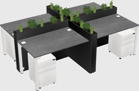 Rectangular shared desk